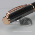 Pen bola de fibra de carbono de oro rosa de lujo de alta calidad bolígrafo lápiz de logotipo personalizado para regalo